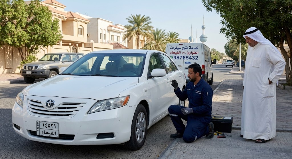 فني فتح سيارات في منطقة الفيحاء بالكويت بدون كسر