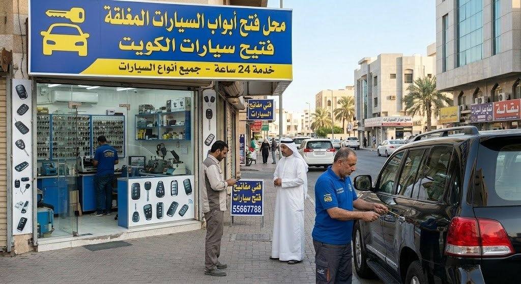 محل فتح أبواب السيارات المغلقة بالكوبت